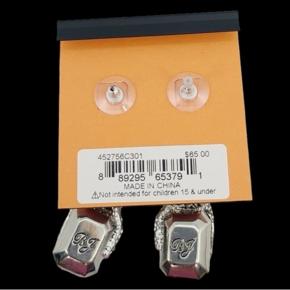 BETSEY JOHNSON SET Halloween Witch Skeleton Gem in Hand Necklace & Earrings NWT - Picture 15 of 16
